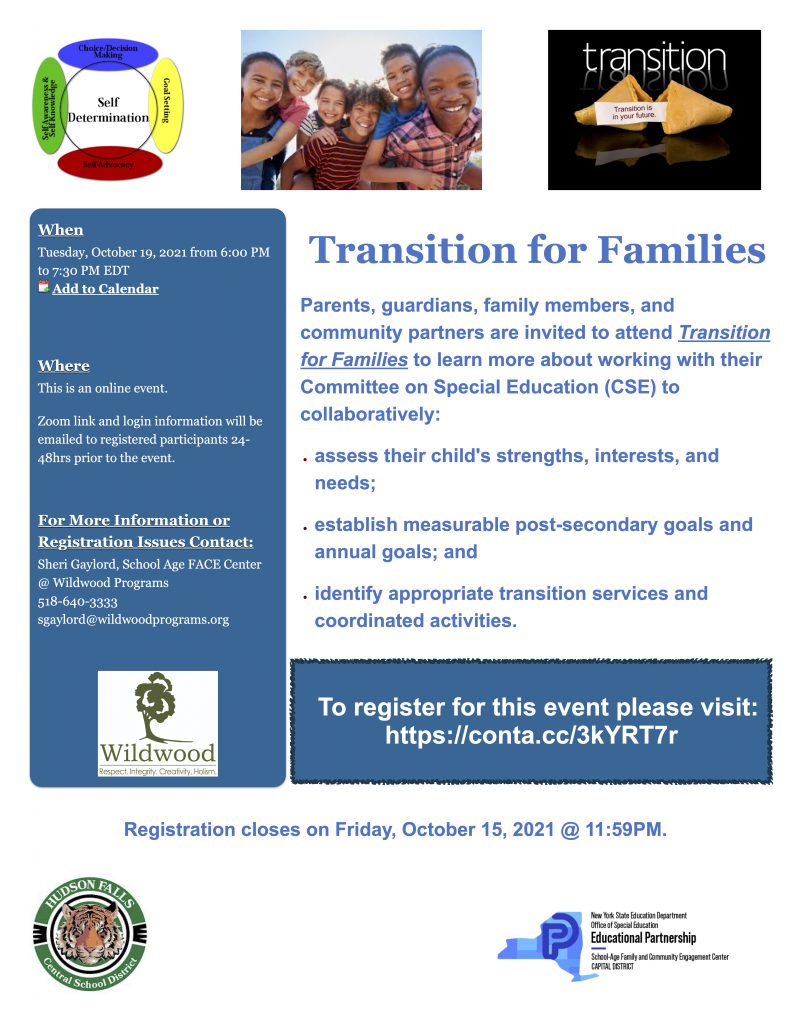 Transition for Families Webinar - Hudson Falls School District