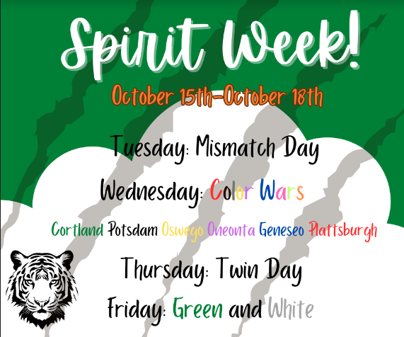 Spirit week graphic that is included in text on the page